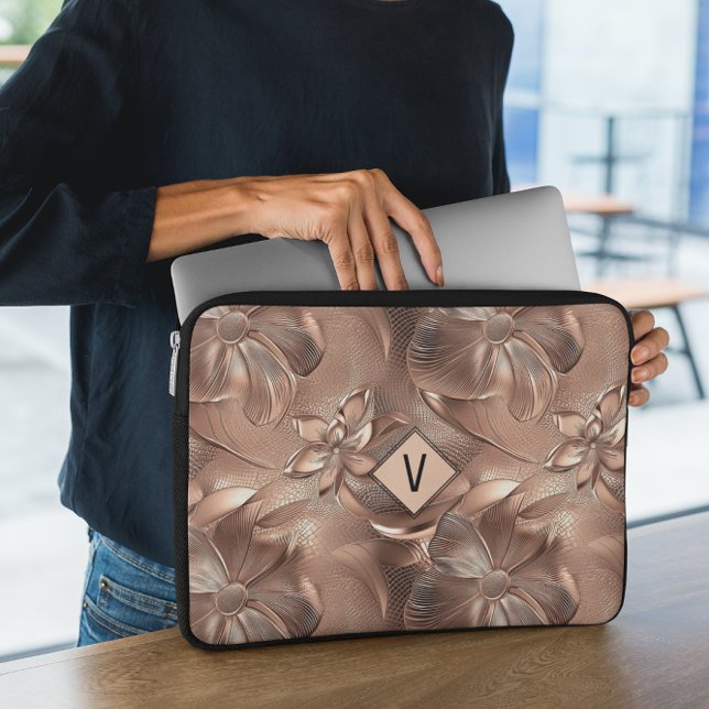 Moderne Rozen gouden laptophoes Laptop Sleeve (Creator heeft geüpload)