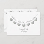 Moderne RSVP 25e zilveren trouwdag (Voorkant / Achterkant)