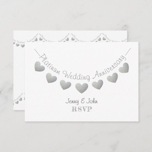 Moderne RSVP 70e platina trouwdag (Voorkant / Achterkant)