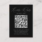 Moderne RSVP-code voor zwart-wit en wit Informatiekaartje (Voorkant)