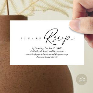 Moderne RSVP-huwelijksuitnodiging, via website Informatiekaartje