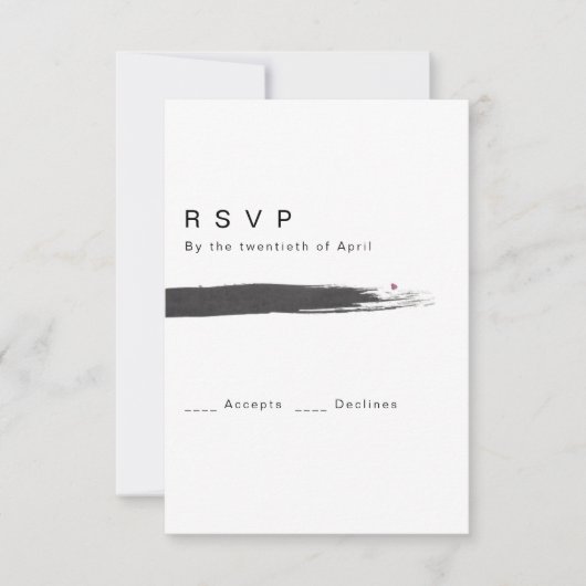 Moderne RSVP-kaart penseel RSVP Kaartje (Voorkant)