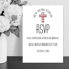 Moderne RSVP-kaart voor Christelijk huwelijk RSVP Kaartje
