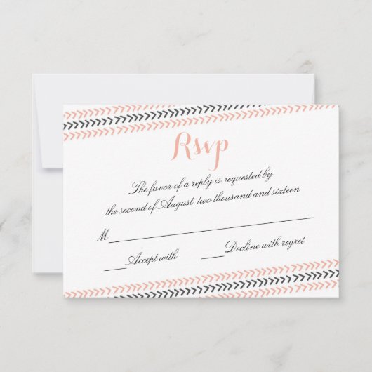Moderne RSVP-kaart voor typografie aan de rand RSVP Kaartje (Voorkant)