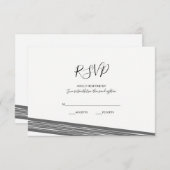 Moderne RSVP-kaarten met zwarte en witte streping RSVP Kaartje (Voorkant / Achterkant)