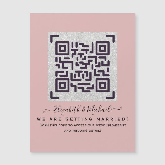 Moderne RSVP met QR-CODE - ELKE KLEUR (Voorkant)