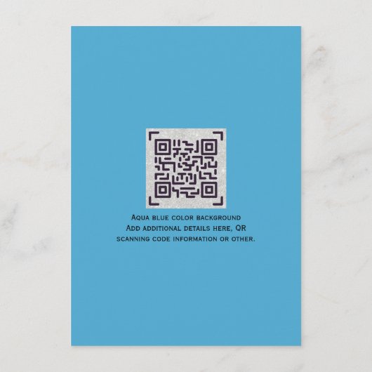 Moderne RSVP met QR-CODE - ELKE KLEUR Informatiekaartje (Achterkant)