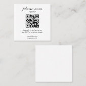 Moderne RSVP met QR Code Enclosure Kaart Vierkante Visitekaartje (Voorkant / Achterkant)