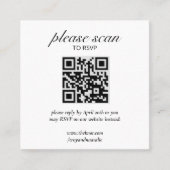 Moderne RSVP met QR Code Enclosure Kaart Vierkante Visitekaartje (Voorkant)