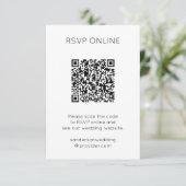 Moderne RSVP Online QR Code Foto Informatiekaartje (Staand voorkant)