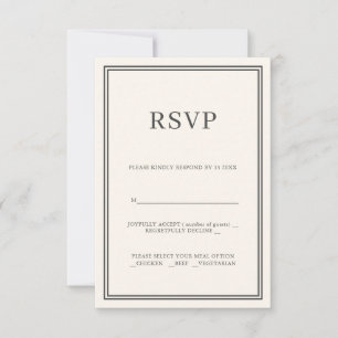 Moderne RSVP-respons met minimale RSVP-respons Kaa RSVP Kaartje