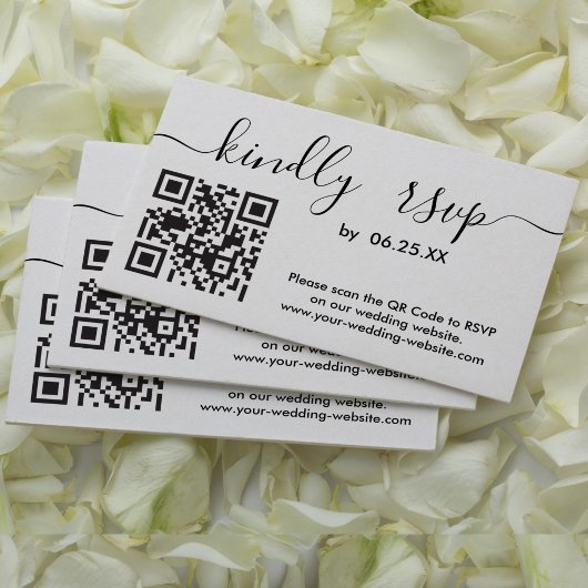 Moderne RSVP-website met QR-code Informatiekaartje