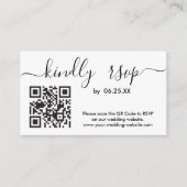 Moderne RSVP-website met QR-code Informatiekaartje (Voorkant)