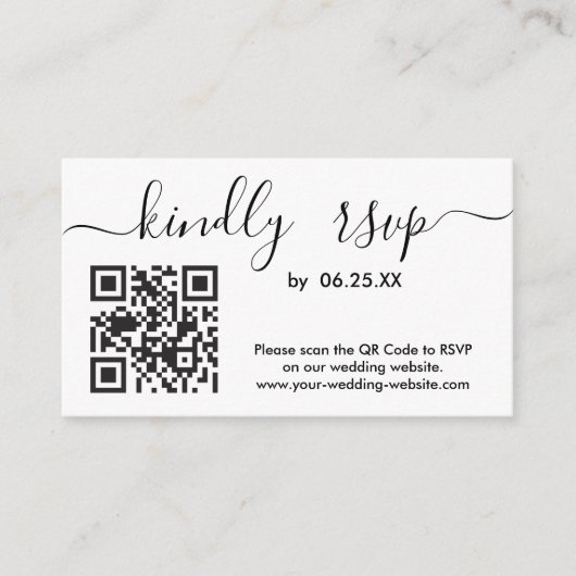 Moderne RSVP-website met QR-code Informatiekaartje (Voorkant)