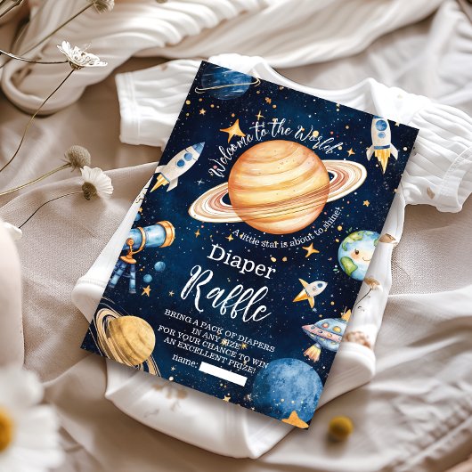 Moderne Ruimte Buitenste Galaxy Diapper Raffle Informatiekaartje