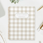 Moderne Russe Buffalo Beige Check Planner<br><div class="desc">Carnet à planificateur personnalisé avec motif à buffle beige avec nom personnalisé.</div>