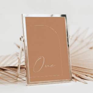 Moderne Rust Calligrafie Eén tabelnummer Kaart