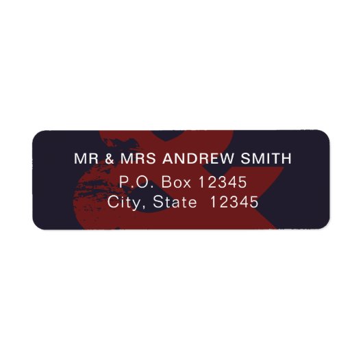 Moderne Rustic Ampersand Return-adreslabels Etiket (Voorkant)