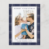 Moderne Rustic Blue Pset Kaart voor kerstmis (Voorkant)