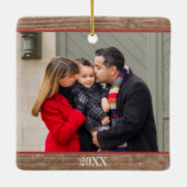 Moderne Rustic Custom 2-foto's Keramisch Ornament (Achterkant)