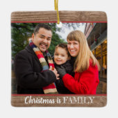 Moderne Rustic Custom 2-foto's Keramisch Ornament (Voorkant)