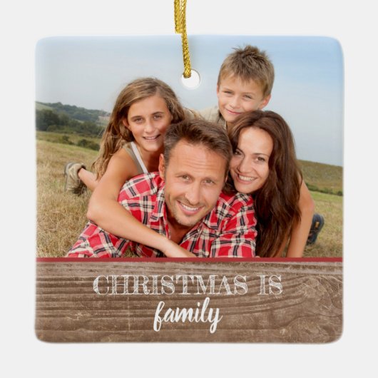 Moderne Rustic Custom 2-side reeks - Kerstmis met  Keramisch Ornament (Voorkant)