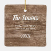 Moderne Rustic Custom 2-side reeks - Kerstmis met  Keramisch Ornament (Achterkant)