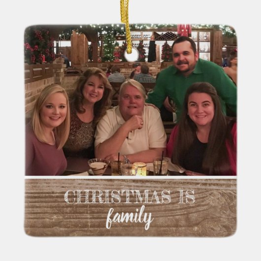Moderne Rustic Custom 2-side reeks - Kerstmis met Keramisch Ornament (Voorkant)