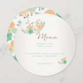 Moderne Rustic Floral Thanksgiving - menukaart Kaart (Voorkant / Achterkant)