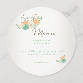 Moderne Rustic Floral Thanksgiving - menukaart Kaart