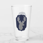 Moderne Rustic Grey Deer & Navy Bracket Glas (Achterkant)