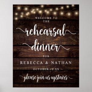 Moderne Rustic, huwelijksrepetitie welkom Poster