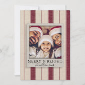 Moderne Rustic Linen-serie Kaart voor kerstmis fot (Voorkant)