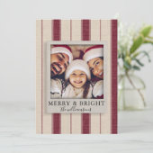 Moderne Rustic Linen-serie Kaart voor kerstmis fot (Staand voorkant)