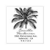 Moderne Rustic Palm Tree Aangepast retouradres Zelfinktende Stempel (Design)