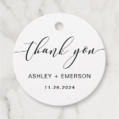 Moderne Rustic Script Calligraphy Wedding for Labe Bedankjes Labels (Voorkant)