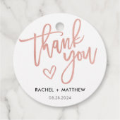 Moderne Rustic Script Calligraphy Wedding for Labe Bedankjes Labels (Achterkant)