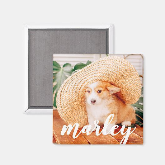 Moderne Rustic Simple Custom Pet-foto Magneet (Voorkant / Achterkant)