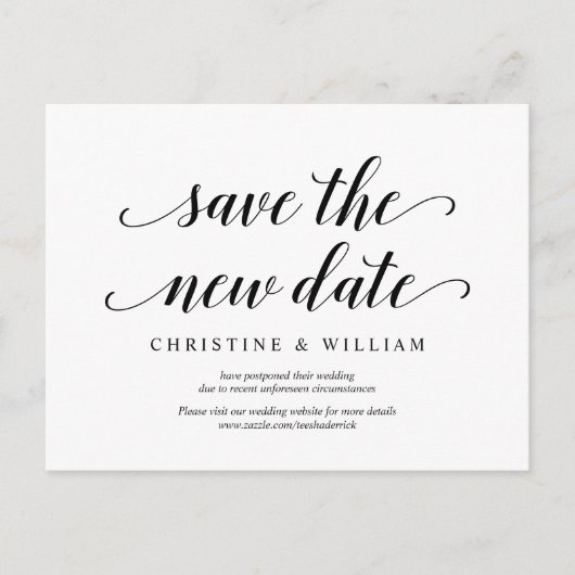 Moderne Rustic Sla de nieuwe datum op, nodigt uit Briefkaart (Voorkant)