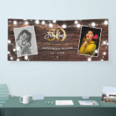 Moderne Rustic String Lights Gold Fab 50th Birthda Spandoek (Beurs)