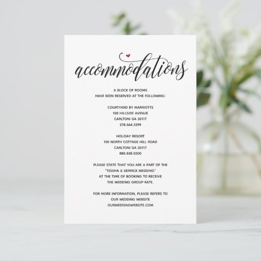 Moderne rustic-trouwaccommodatiekaart v1 informatiekaartje (Staand voorkant)