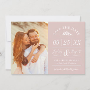 Moderne Rustic Typografie Foto Opslaan Datum Uitno Kaart