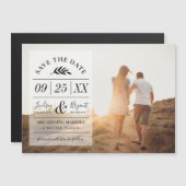 Moderne Rustic Typografie Foto slaat de datum op (Voorkant / Achterkant)