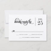 Moderne Rustic Typography Wedding RSVP Kaart (Voorkant)