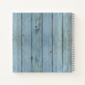 Moderne Rustic Washed Wood Script Typografie Schet Notitieboek (Achterkant)