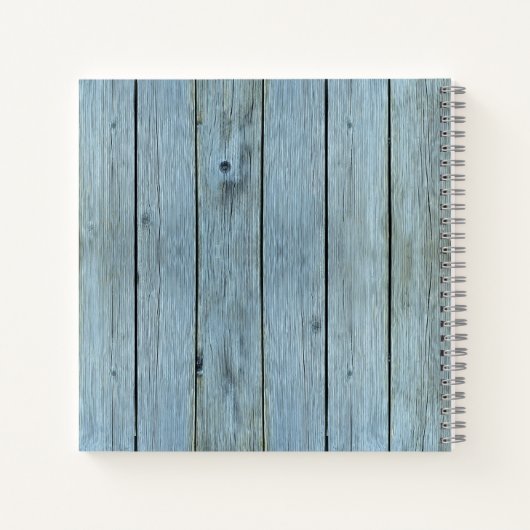 Moderne Rustic Washed Wood Script Typografie Schet Notitieboek (Achterkant)