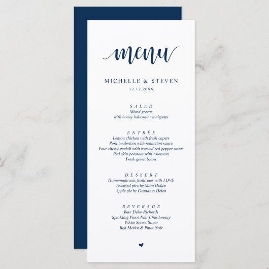 Moderne Rustic Weddenschap-menu Menu (Voorkant / Achterkant)