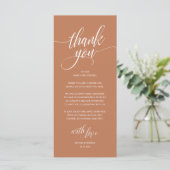 Moderne Rustic Wedding Reception Hartelijk dank Programma (Staand voorkant)