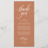 Moderne Rustic Wedding Reception Hartelijk dank Programma (Voorkant)