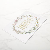 Moderne Rustic Wildflower Spring Baby shower Folie Uitnodiging (Gedraaid)